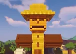 Giant hay-bale scarecrow built in Minecraft